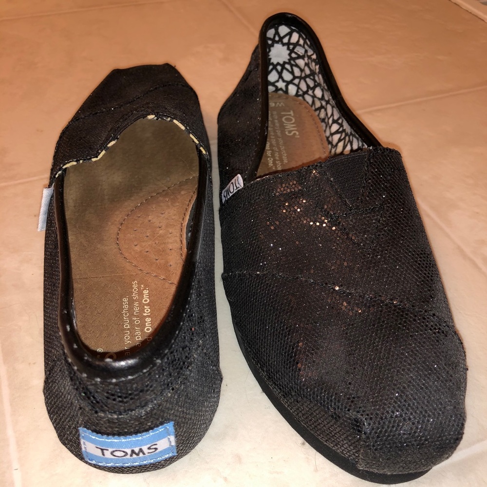 TOMS Black Glitter Sparkle Shoes